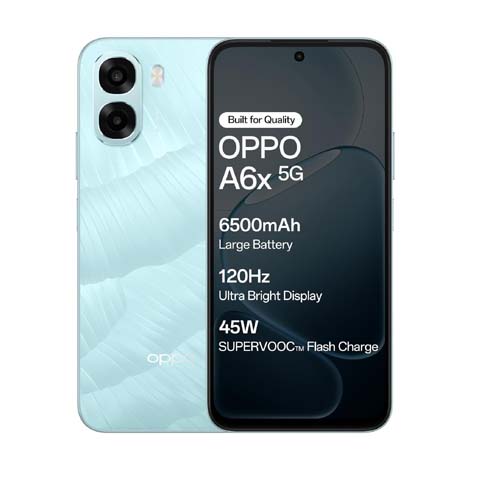 Oppo A6X 5G (Ice Blue, 6GB RAM, 128GB Storage)