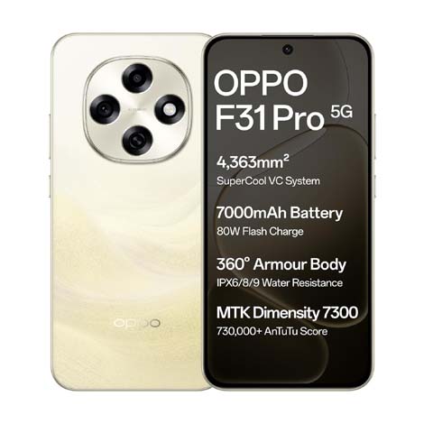 Oppo F31 Pro 5G (Desert Gold, 12GB RAM, 256GB Storage)