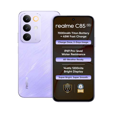 Realme C85 5G (Parrot Purple, 4GB RAM, 128GB Storage)